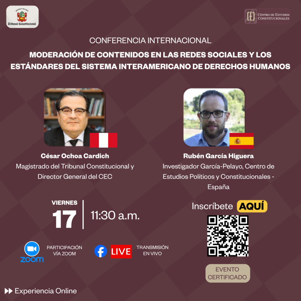 Conferencia Internacional: Moderación de contenidos en las redes sociales y los estándares del Sistema Interamericano de Derechos Humanos