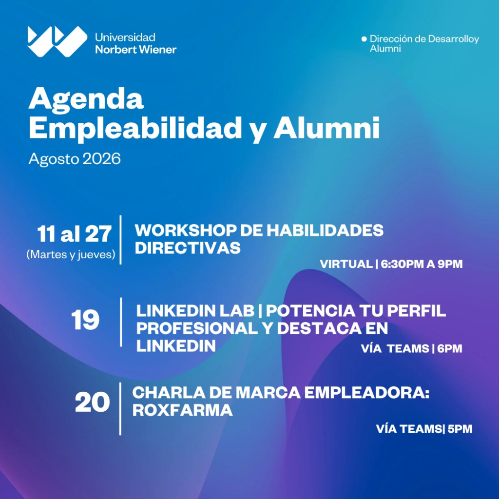 📅 Agenda de Desarrollo Profesional & Alumni – Agosto 2026 💙