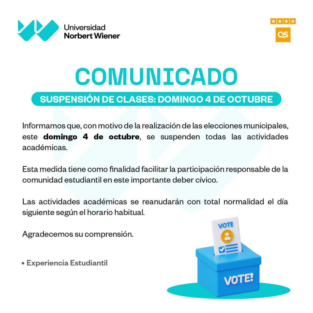 Suspensión de actividades académicas – Domingo 4 de octubre
